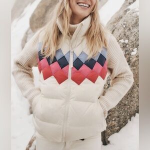 NWT Women’s Marine Layer Archive Sierra Down Puffer Vest Small Antique White